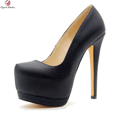Original Intention New Elegant Women Pumps Nice Round Toe Thin High Heel Pumps Sexy Black Shoes