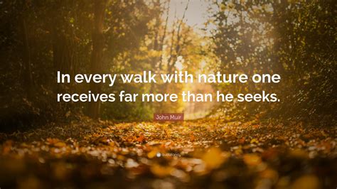 John Muir Quote “in Every Walk With Nature One Receives Far More Than