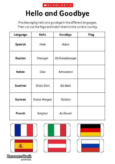 Use This Worksheet To Practise Saying ‘hello And ‘goodbye In