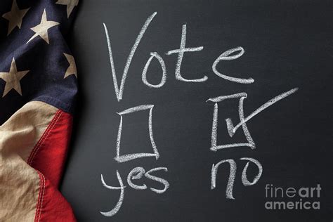 Vote No Sign Written On A Chalkboard Photograph By Leslie Banks Fine