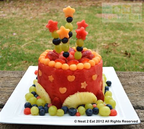 How To Make A Fresh Fruit Cake With A Watermelon Base Great For Any