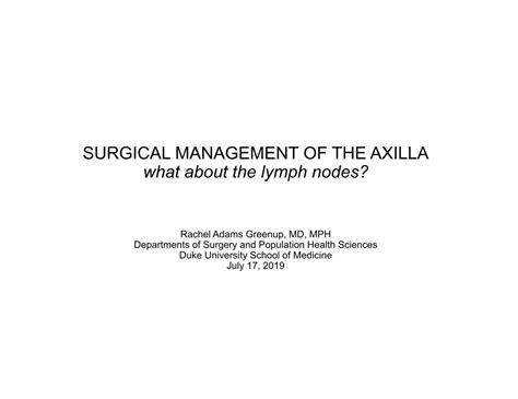 Pdf Greenupdukecmesurgical Management Of The Axilla Dokumentips