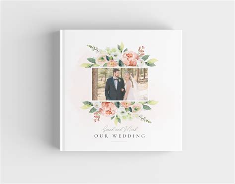 Wedding Album Cover Template Photo Book Cover Template For Etsy México