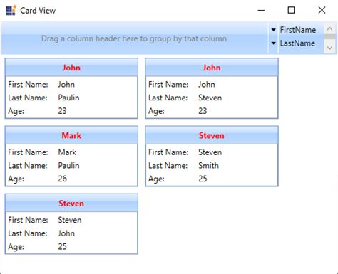 Data Binding And Customization In WPF Card View Control Syncfusion