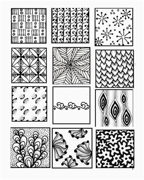 Zentangles Patterns Free Printables Easy Zentangle Coloring Pages At