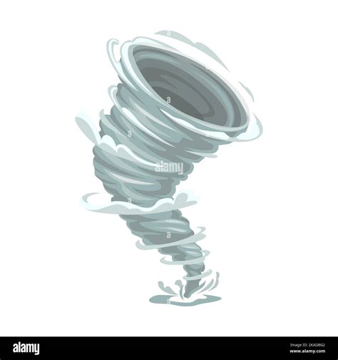 Cartoon tornado, storm, cyclone, hurricane wind or whirlwind, vector