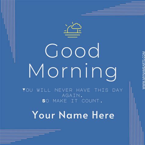 Minimalist Good Morning Wish Card With Name Mynamearts