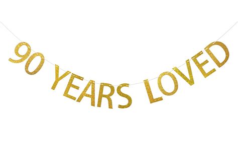 Party Supplies 90th Cheers To 90 Years Gold Glitter Banner For Adult