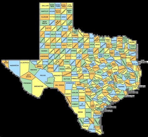 Texas Counties Map 2
