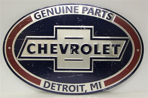 Chevrolet Use Genuine Parts 12 Round Tin Metal Sign Nostalgic Retro