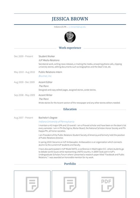 You should first select a sample resume that best suits you. Student Worker - Resume Samples and Templates | VisualCV