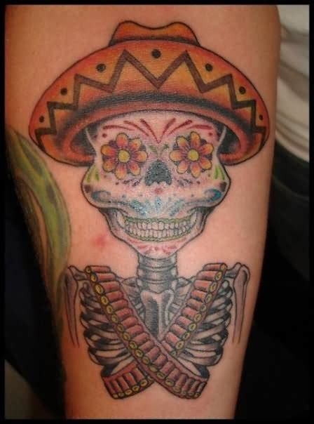 Day Of The Dead Skeleton Tattoo