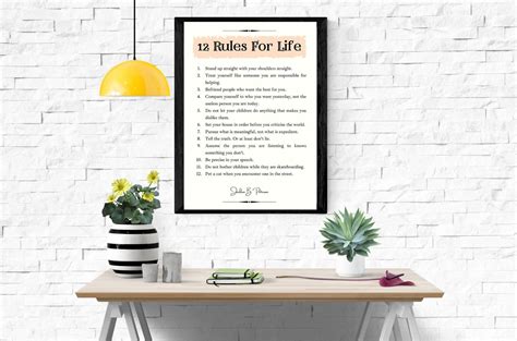 12 Rules For Life By Jordan Peterson Digital Print Wall Art Etsy