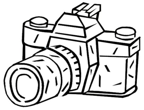 Easy Camera Drawing Sketch Coloring Page