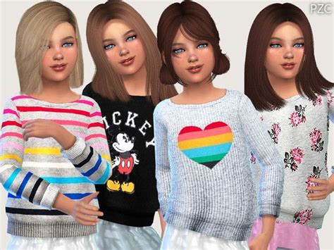 Sims4cc Sims4 Custom Content Pinkzombiecupcakes Winter Sweaters