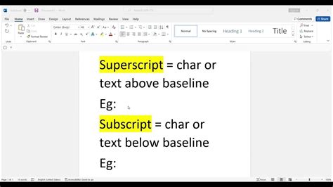 How To Use Superscript Subscript Ms Word Youtube