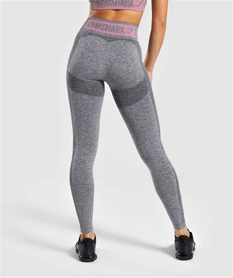 Gymshark Flex High Waisted Leggings Charcoal Marl Dusky Pink