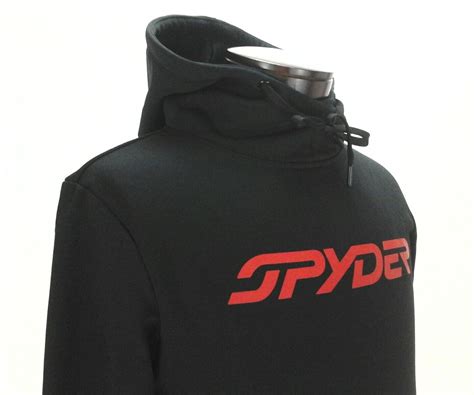 Spyder Logo Hoodie Sweatshirt Blackred Dryweb Mens Shirt Ls Pullover