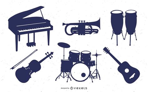 Music Instrument Silhouette Set Vector Download
