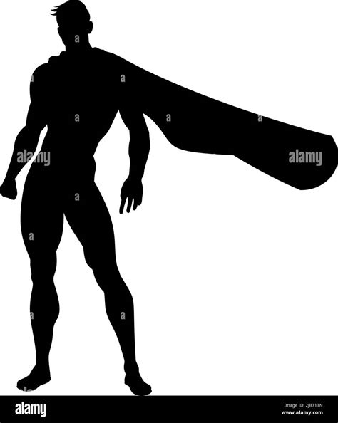 Super Hero Silhouette Superhero Comic Book Man Stock Vector Image And Art