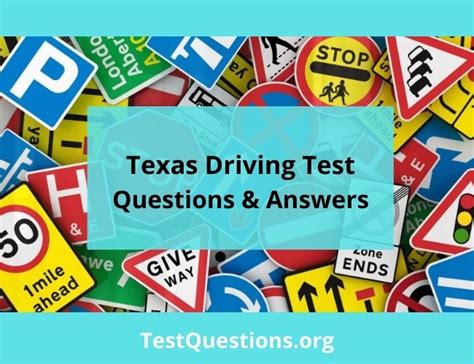 Texas Driving Test Questions And Answers Pdf Test Questions