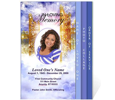 Free 4 Page Graduated Fold Funeral Program Templates