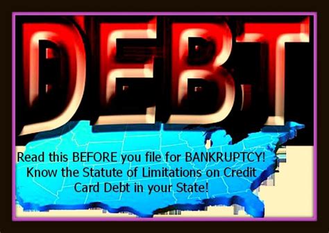 Factors such as your income and the time since the bankruptcy was resolved also come into play. Read this BEFORE you file for BANKRUPTCY! Know the Statute of Limitations on Credit Card Debt in ...