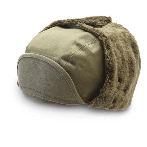 3 New French Military Surplus Winter Caps Olive Drab 293082 Hats
