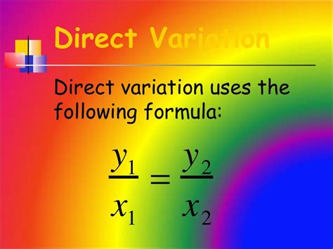 Direct And Inverse Variations