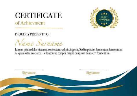 Certificate Of Achievement Template 24060644 Vector Art At Vecteezy