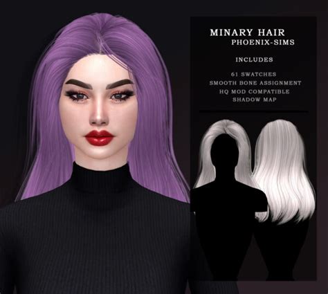 Phoenix Sims Olivia Hair Minary Hair And Nightcrawler 04 Hair