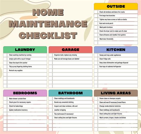 Printable Home Maintenance Checklist Web Seasonal Home Maintenance