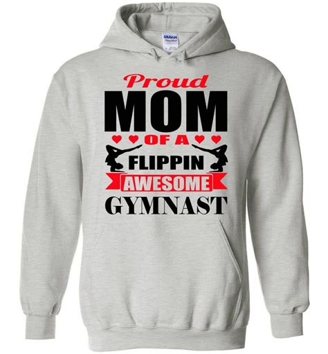 Proud Mom Of A Flippin Awesome Gymnast Gymnastics Mom Hoodie 2 Mom Hoodies Gymnastics Mom