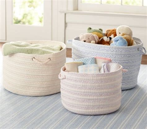 Round Woven Storage Pottery Barn Contemporary Baskets By
