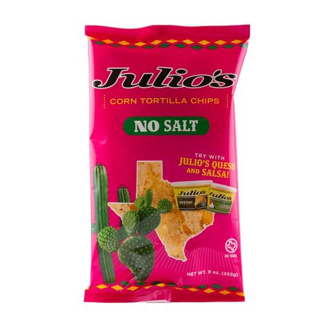 julio s no salt corn tortilla chips shop chips at h e b