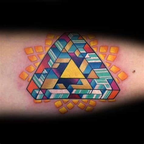 60 Cool Penrose Triangle Tattoo Designs For Men 2023 Guide