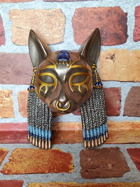 Vintage Bastet Mask Wall Hanging Egyptian Cat Goddess Bast Etsy