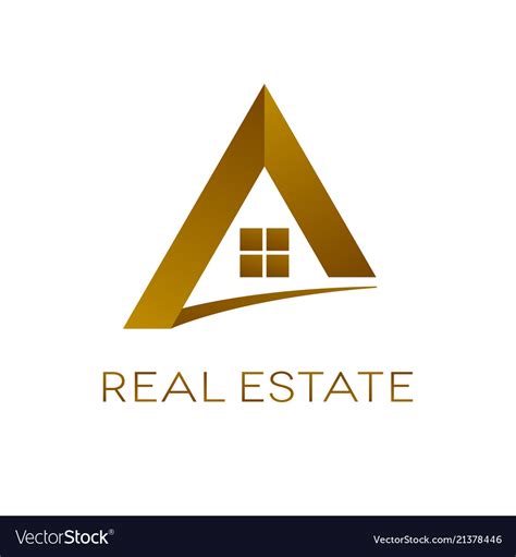 Real Estate Logo Design Isolated Royalty Free Vector Image