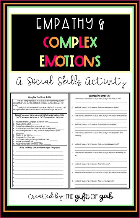 Empathy Worksheets Social Emotional Learning Activities Social