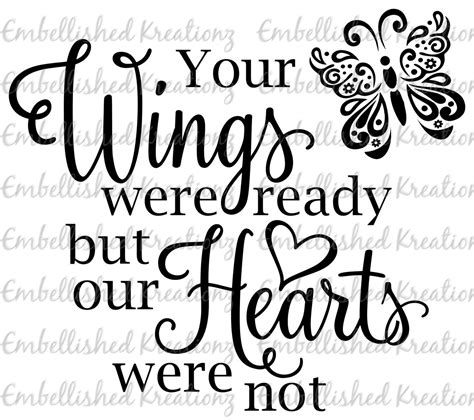Angel Your Wings Were Ready With Butterfly Vinyl Decalloss Of