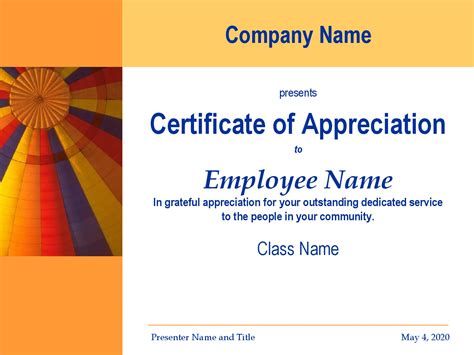 Sample Letter Of Appreciation Certificate