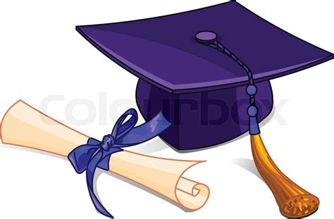 Illustration Der Graduierung Kappe Und Diplom Stock Vektor Colourbox
