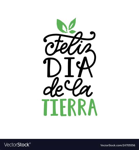 Feliz Dia De La Tierra Translated From Spanish Vector Image