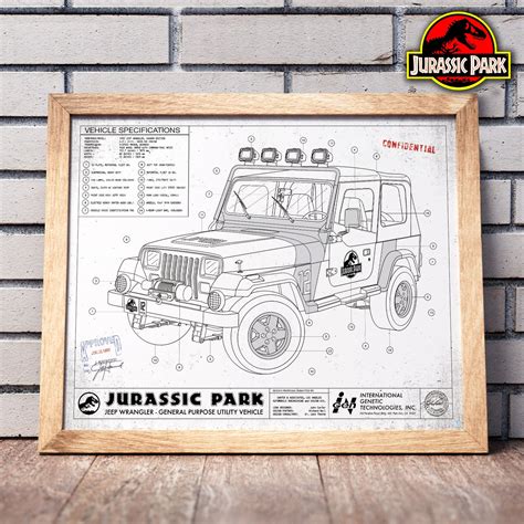 Jurassic Park “nedrys Jeep” 12 Print Adventure Collectibles