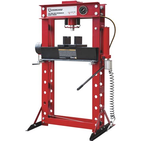 Strongway 40 Ton Pneumatic Shop Press With Gauge And Winch Northern