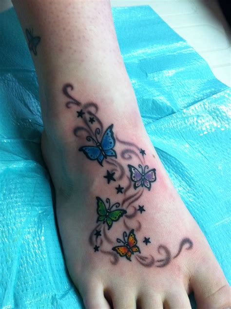 Butterfly Tattoo Foot Designs