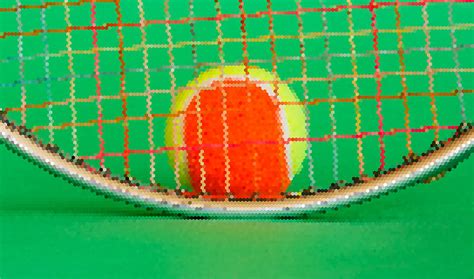 Pixel Art On A Racket And A Tennis Ball Photograph By Daniele Mattioda