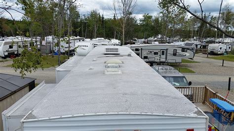 The rv roof is often exposed to the elements, and sometimes when seemingly small damage occurs, it can snowball into a much bigger problem down the line. RV Roof Repair & Restoration Gallery - How-To Videos - RV Roof Coating