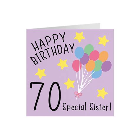 Sister 70th Birthday Card Happy Birthday 70 Special Etsy
