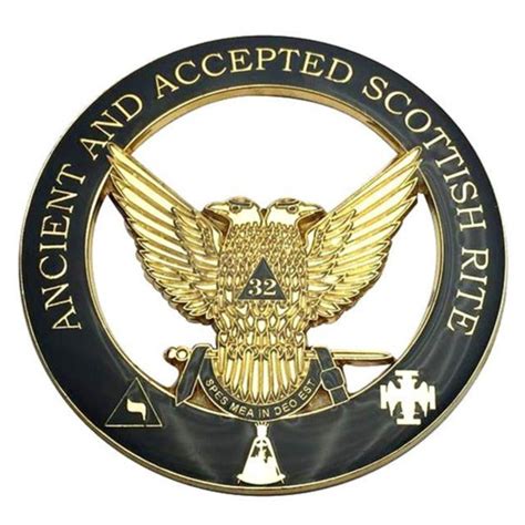 32nd Degree Scottish Rite Car Emblem Wings Up Design Medallion